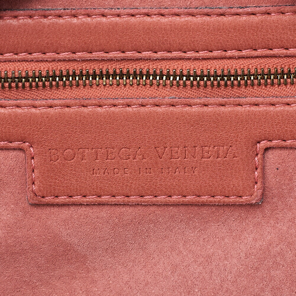 BOTTEGA VENETA Bottega Lambskin Intrecciato Boston Hand Pink Gold-Tone Hardware, Pre-Owned