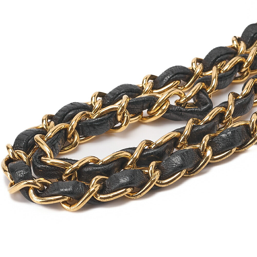 CHANEL Lambskin Matrass? Full Flap 23cm Turnlock Chain Shoulder Black Gold-Tone Hardware, Pre-Owned