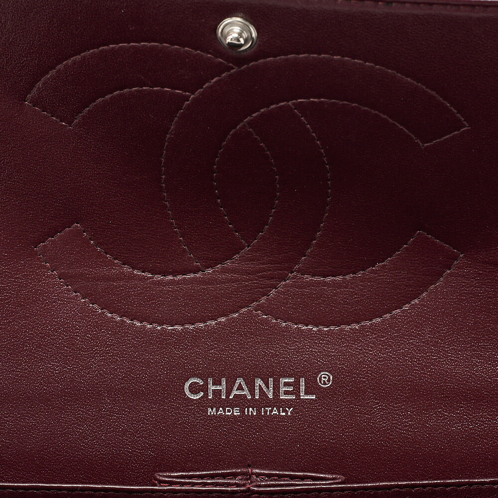 CHANEL Caviar Skin Deca Matelasse 30cm Double Flap Chain Shoulder Bag Black (Silver-Tone Hardware, Pre-Owned