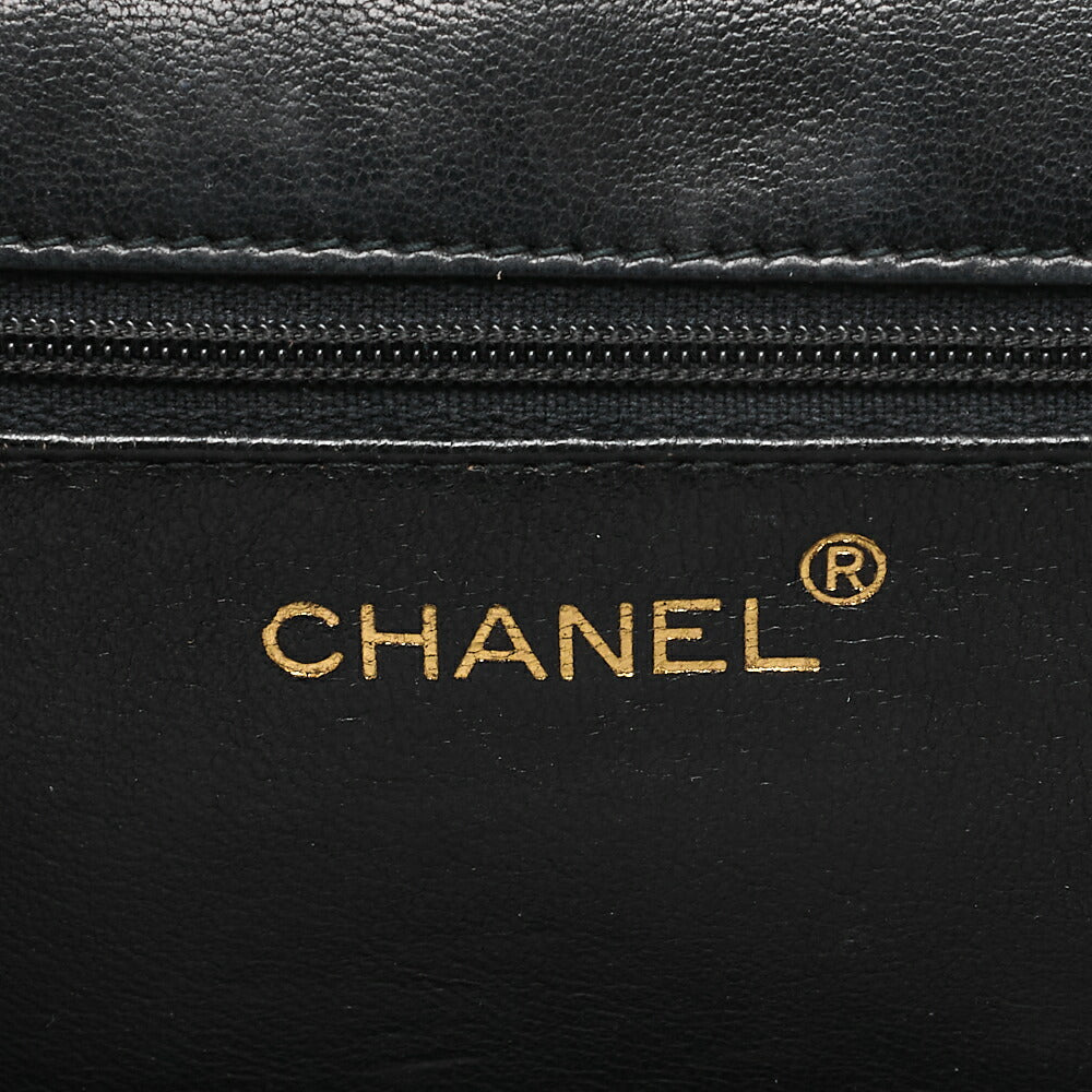 CHANEL Biju Handle Handbag Single Mini Matelasse Lambskin Black Gold -Tone Hardware, Pre-Owned