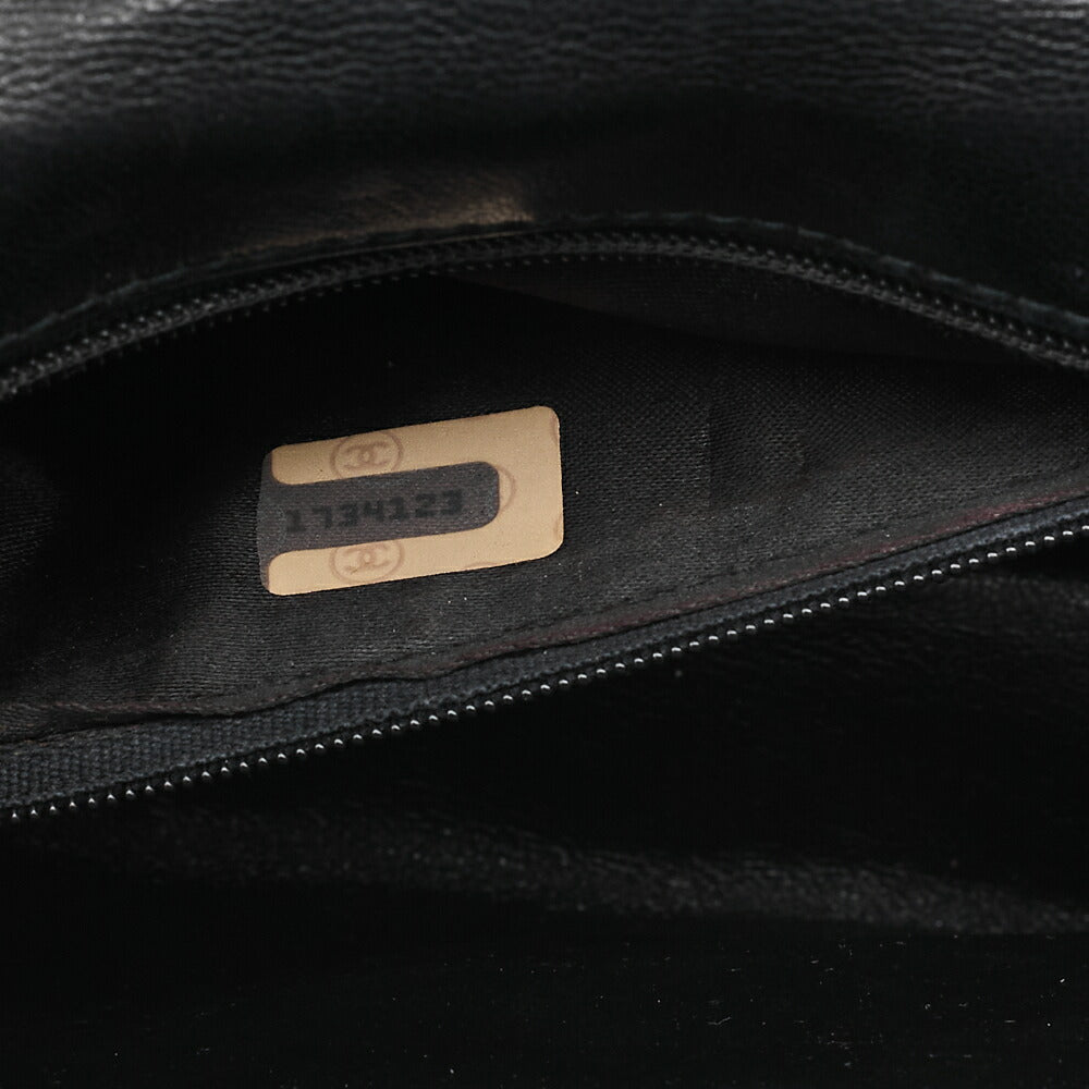 CHANEL Biju Handle Handbag Single Mini Matelasse Lambskin Black Gold -Tone Hardware, Pre-Owned