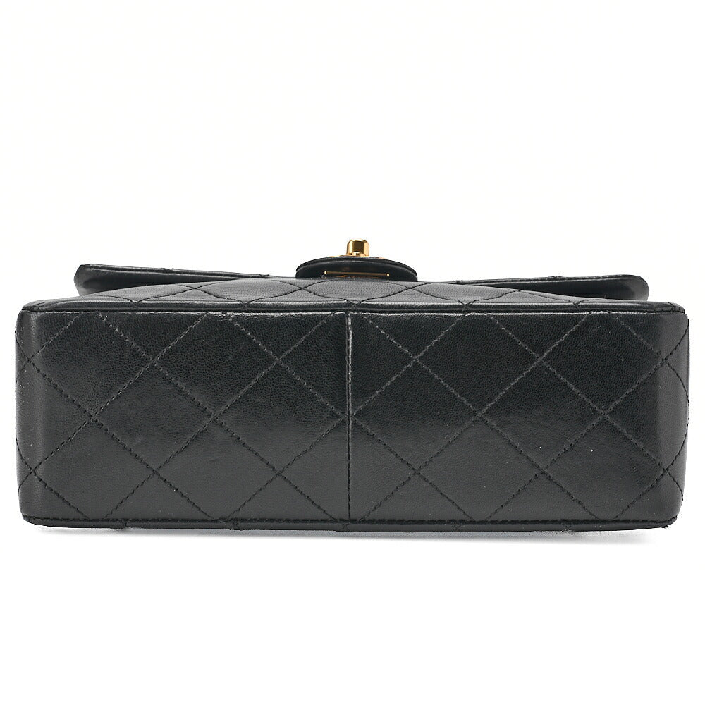 CHANEL Chain Shoulder Bag Mini Matelasse 20cm Lambskin Black Gold-Tone Hardware, Pre-Owned