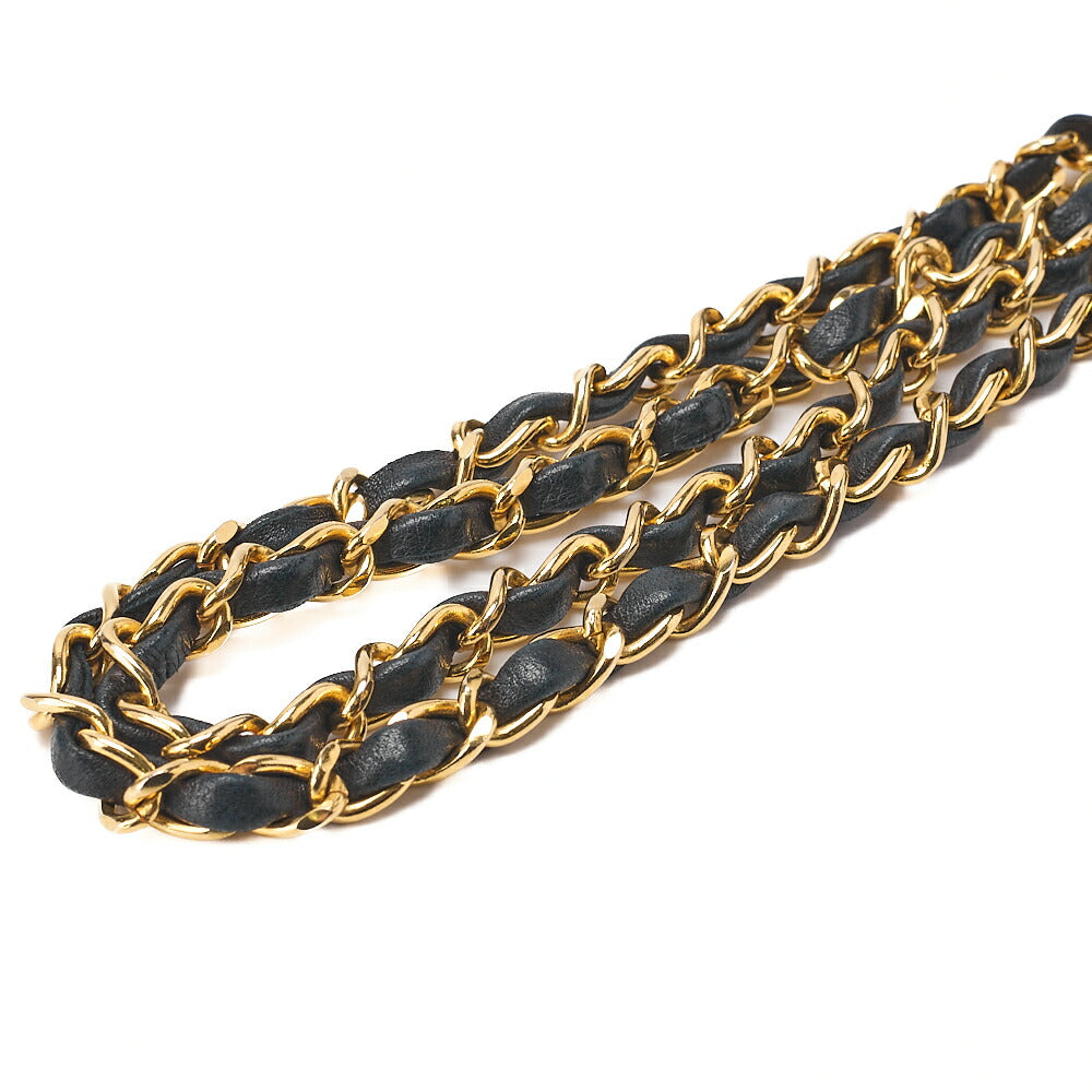 CHANEL Chain Shoulder Bag Mini Matelasse 20cm Lambskin Black Gold-Tone Hardware, Pre-Owned