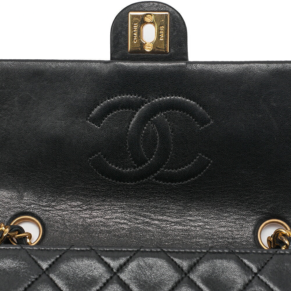 CHANEL Chain Shoulder Bag Mini Matelasse 20cm Lambskin Black Gold-Tone Hardware, Pre-Owned