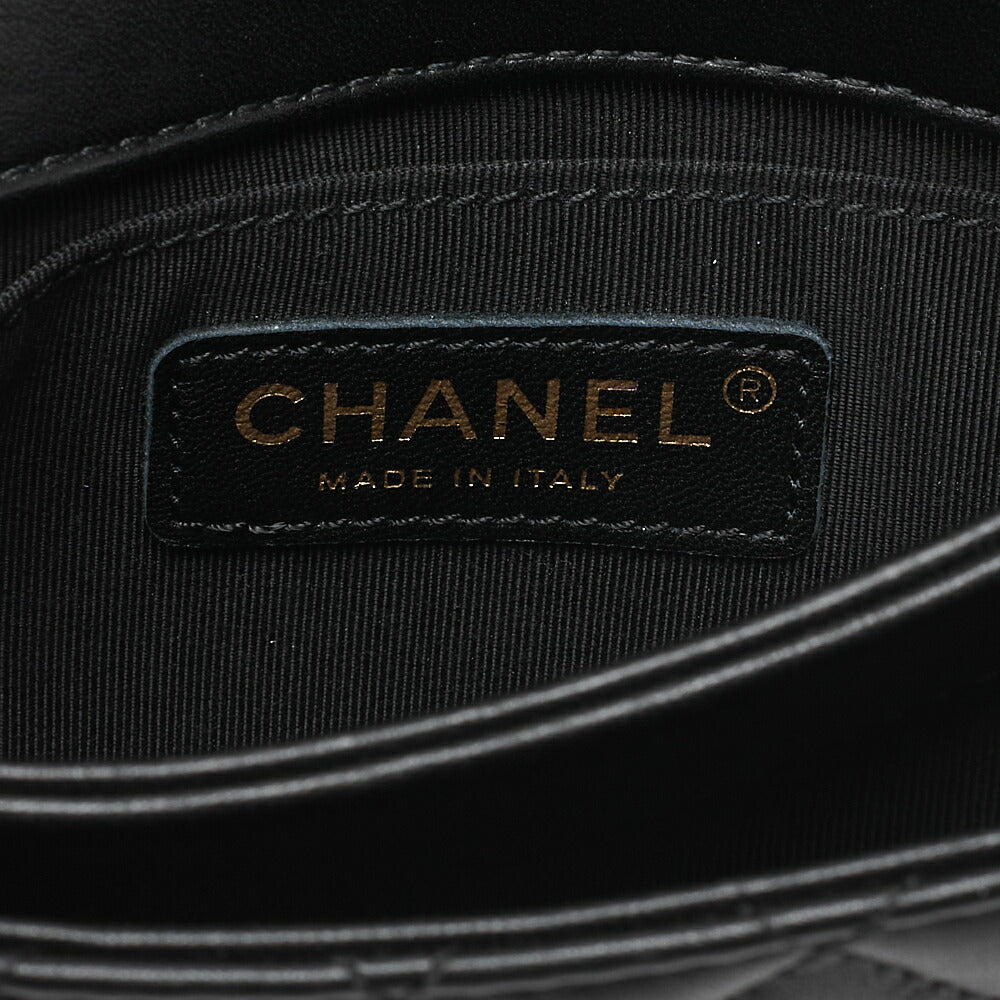CHANEL Lambskin Turnlock Luxury Line Chain Shoulder Black Gold-Tone Hardware, Pre-Owned