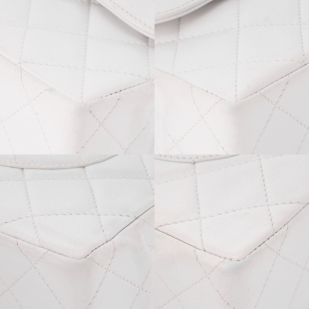 CHANEL Lambskin Matelasse 22cm Paris Limited Shoulder Bag White Gold -Tone Hardware, Pre-Owned