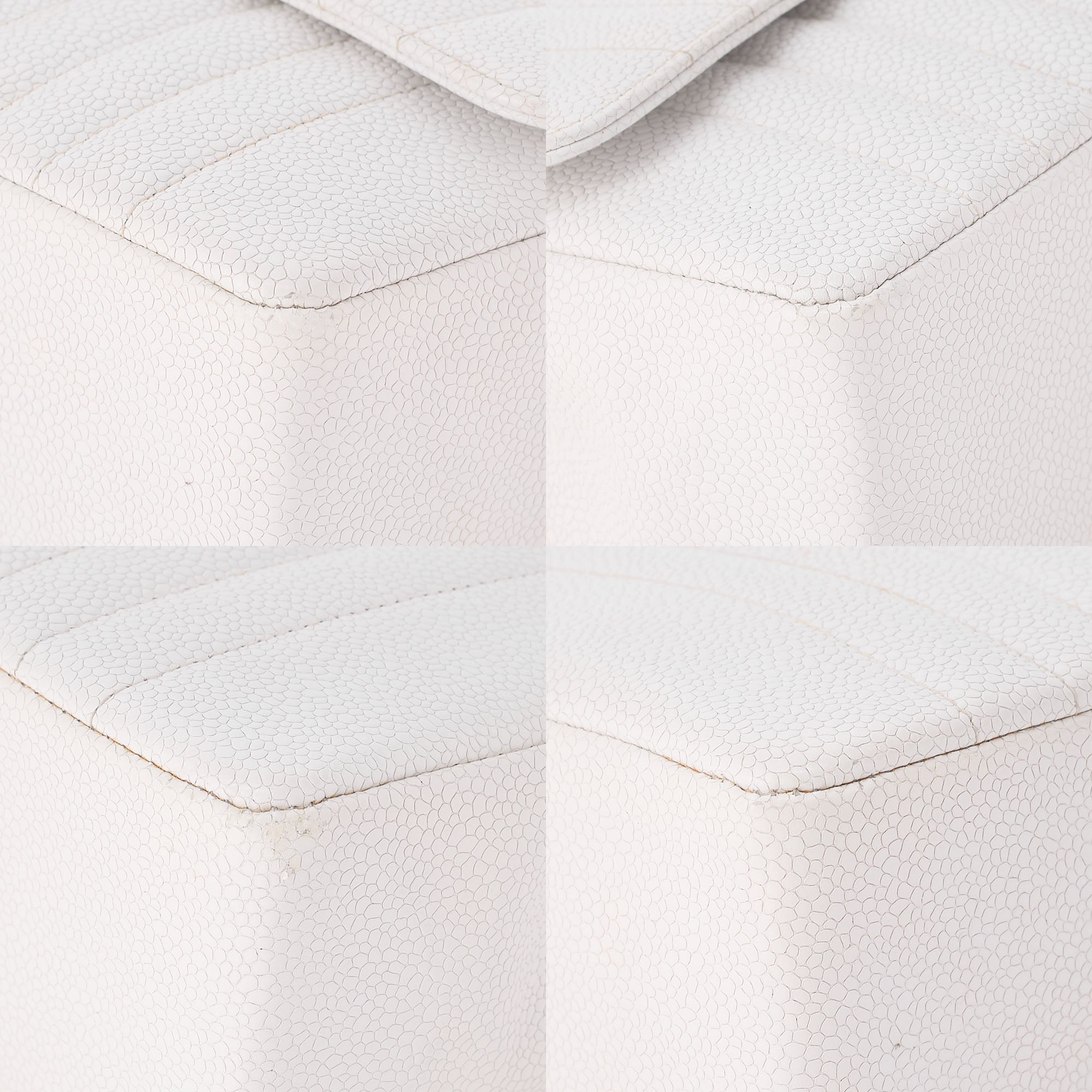 CHANEL Chain Shoulder Bag Mademoiselle Single Caviar Skin Shoulder Bag White Gold -Tone Hardware, Pre-Owned