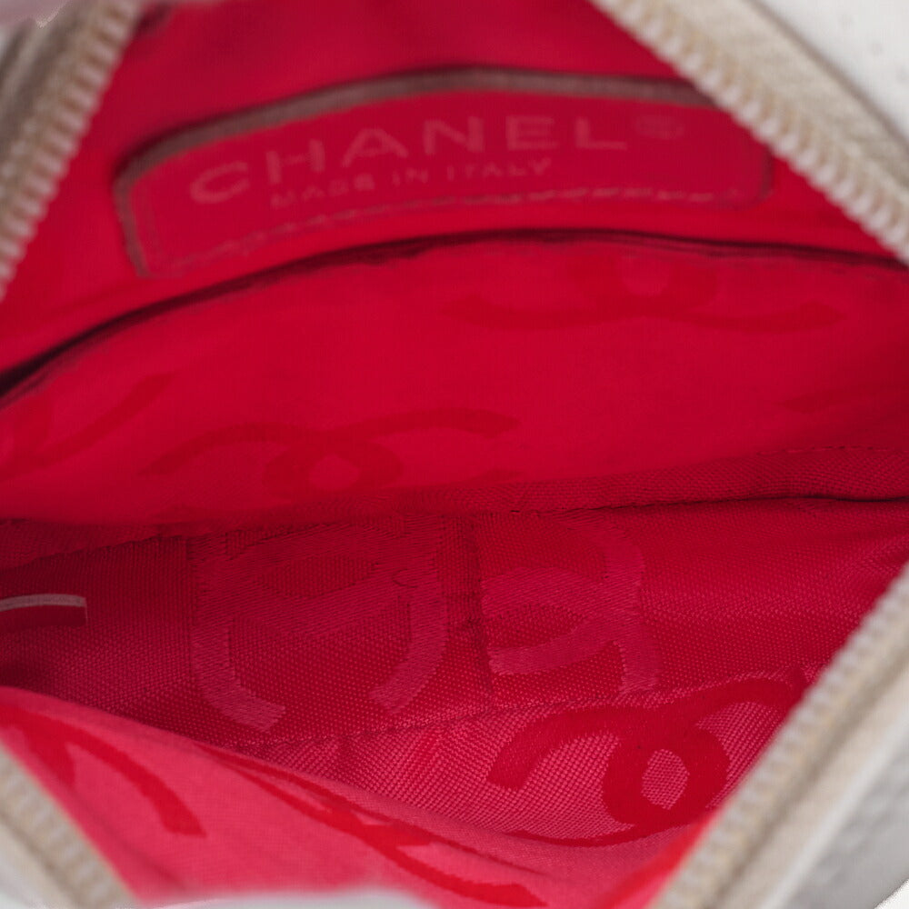 CHANEL Cambon Line Matelasse Calfskin White x Black Mini Shoulder Bag Silver-Tone Hardware, Pre-Owned