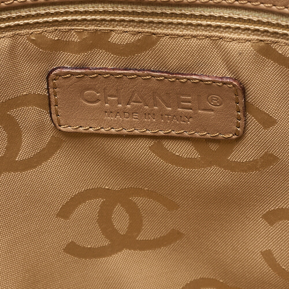 CHANEL Cocomark Turnlock 2way Chain Shoulder Bag Lambskin Beige Gold-Tone Hardware, Pre-Owned