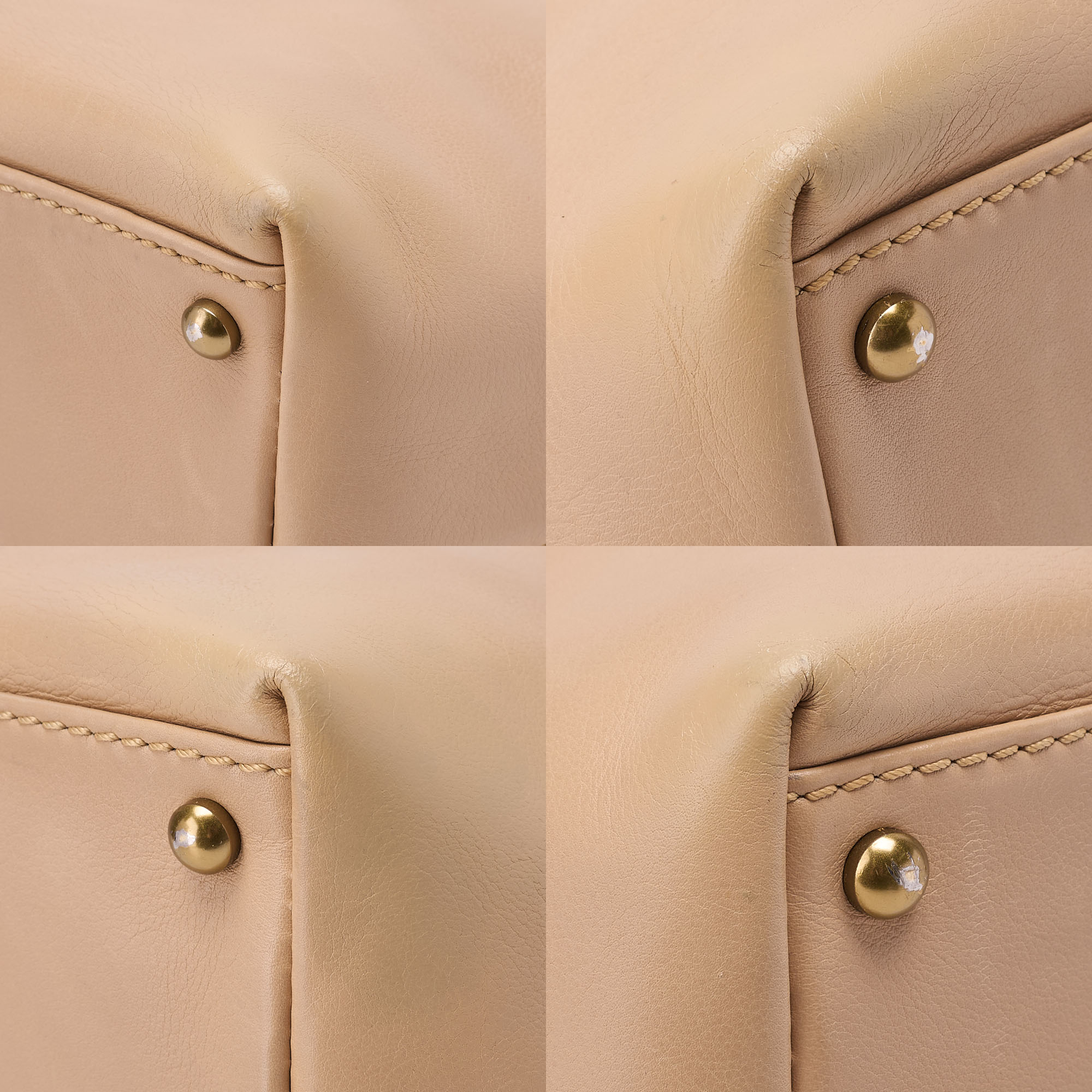 CHANEL Cocomark Turnlock 2way Chain Shoulder Bag Lambskin Beige Gold-Tone Hardware, Pre-Owned
