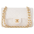 CHANEL Matelasse Double Flap 23cm Chain Shoulder Lambskin White Gold-Tone Hardware, Pre-Owned