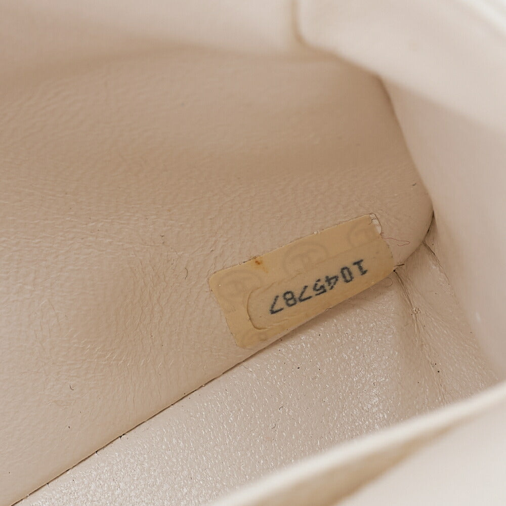 CHANEL Matelasse Double Flap 23cm Chain Shoulder Lambskin White Gold-Tone Hardware, Pre-Owned