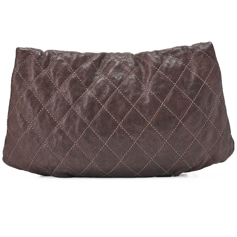 CHANEL Chain Shoulder Matelasse Bijou Coco Mark Single Caviar Skin Brown Silver-Tone Hardware, Pre-Owned