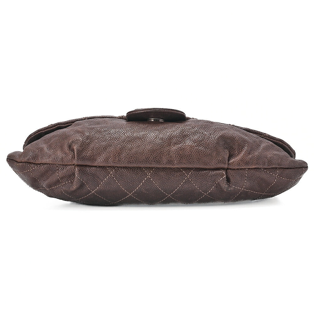 CHANEL Chain Shoulder Matelasse Bijou Coco Mark Single Caviar Skin Brown Silver-Tone Hardware, Pre-Owned