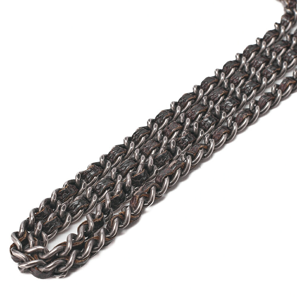 CHANEL Chain Shoulder Matelasse Bijou Coco Mark Single Caviar Skin Brown Silver-Tone Hardware, Pre-Owned