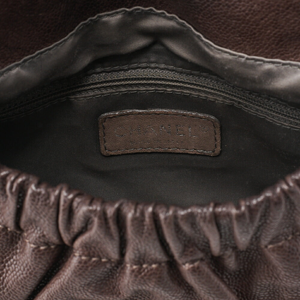 CHANEL Chain Shoulder Matelasse Bijou Coco Mark Single Caviar Skin Brown Silver-Tone Hardware, Pre-Owned