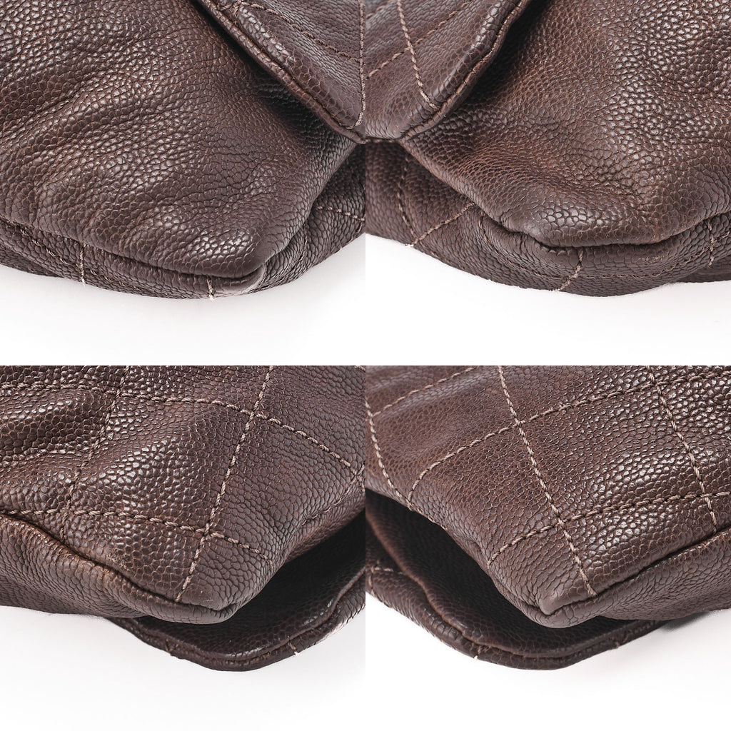 CHANEL Chain Shoulder Matelasse Bijou Coco Mark Single Caviar Skin Brown Silver-Tone Hardware, Pre-Owned