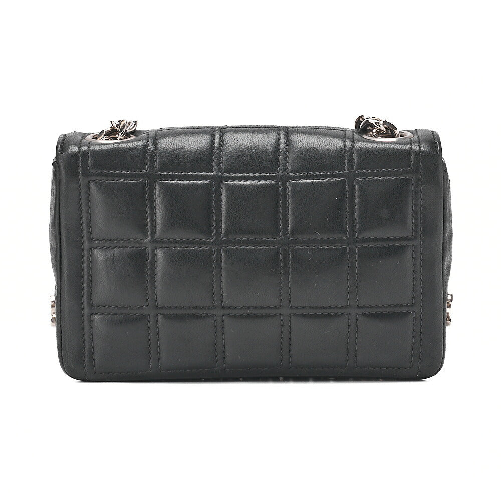 CHANEL Chanel Chocolate Bar 2.55 Turnlock Rhinestone Coco Chain Shoulder Lambskin Black Silver -Tone Hardware, Pre-Owned