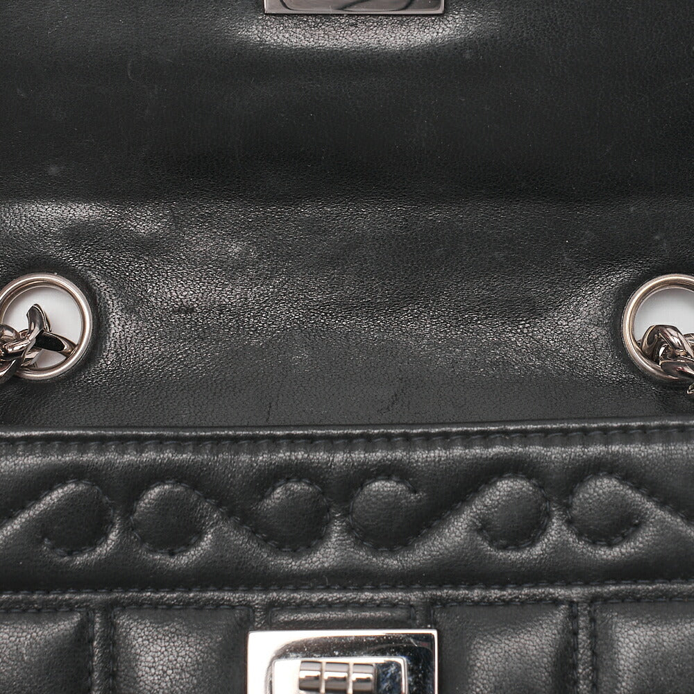 CHANEL Chanel Chocolate Bar 2.55 Turnlock Rhinestone Coco Chain Shoulder Lambskin Black Silver -Tone Hardware, Pre-Owned