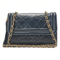 CHANEL Matelasse Magnetic Lock with Fringe Chain Shoulder Lambskin Navy Gold-Tone Hardware, Pre-Owned
