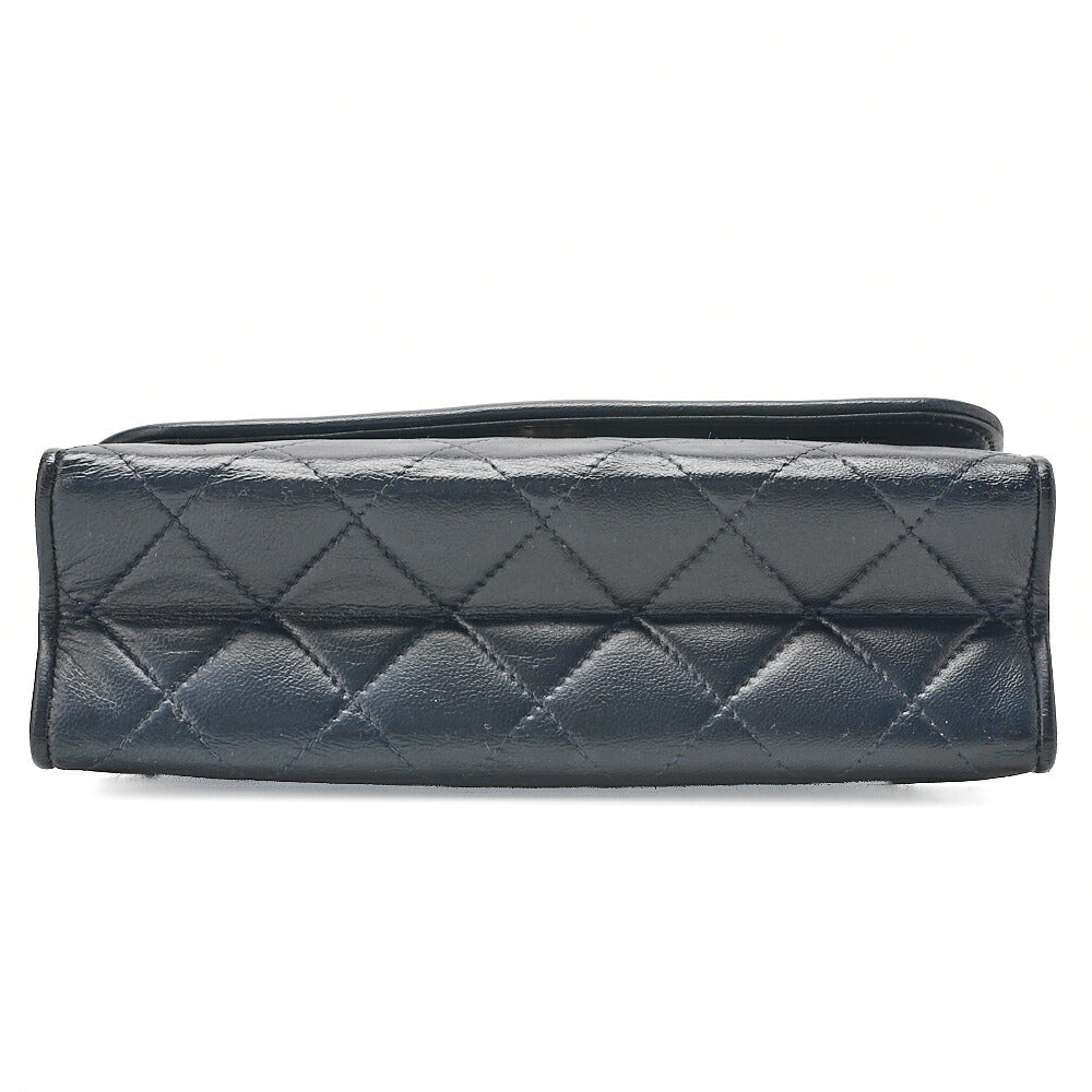 CHANEL Matelasse Magnetic Lock with Fringe Chain Shoulder Lambskin Navy Gold-Tone Hardware, Pre-Owned