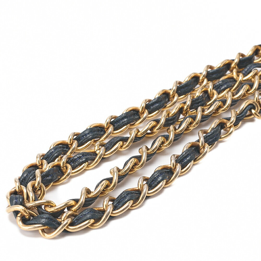 CHANEL Matelasse Magnetic Lock with Fringe Chain Shoulder Lambskin Navy Gold-Tone Hardware, Pre-Owned
