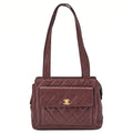 CHANEL Matelasse Outside Flap Tote Bag Caviar Skin Brown Gold-Tone Hardware, Pre-Owned