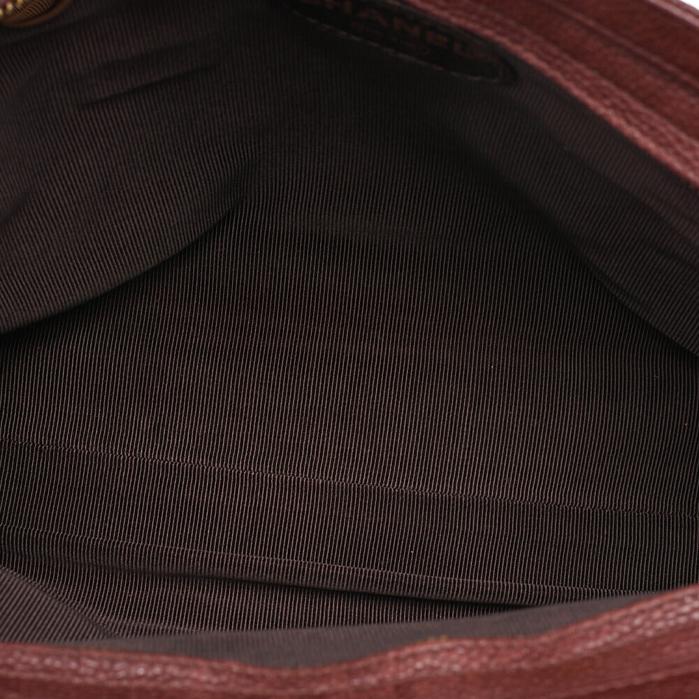 CHANEL Matelasse Outside Flap Tote Bag Caviar Skin Brown Gold-Tone Hardware, Pre-Owned