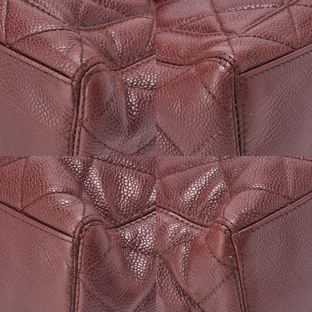 CHANEL Matelasse Outside Flap Tote Bag Caviar Skin Brown Gold-Tone Hardware, Pre-Owned