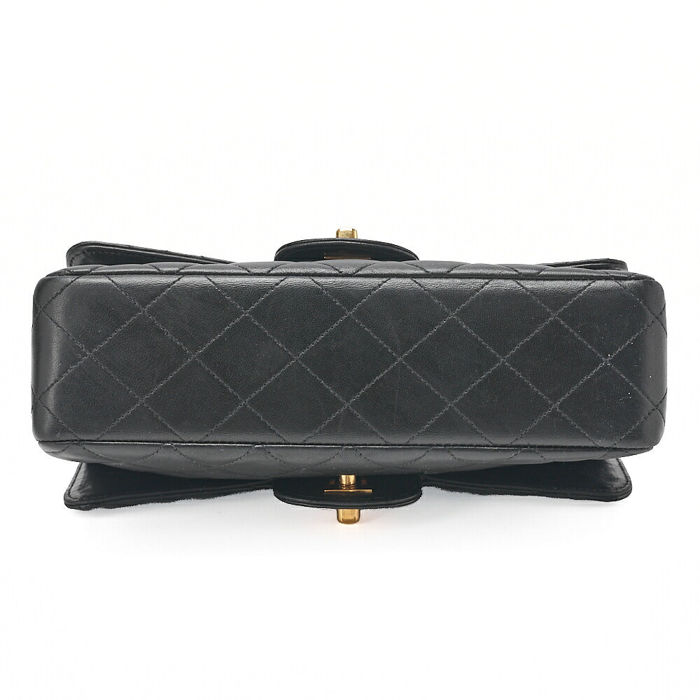 CHANEL Lambskin Matelasse Double Face 23cm Chain Shoulder Black Gold-Tone Hardware, Pre-Owned