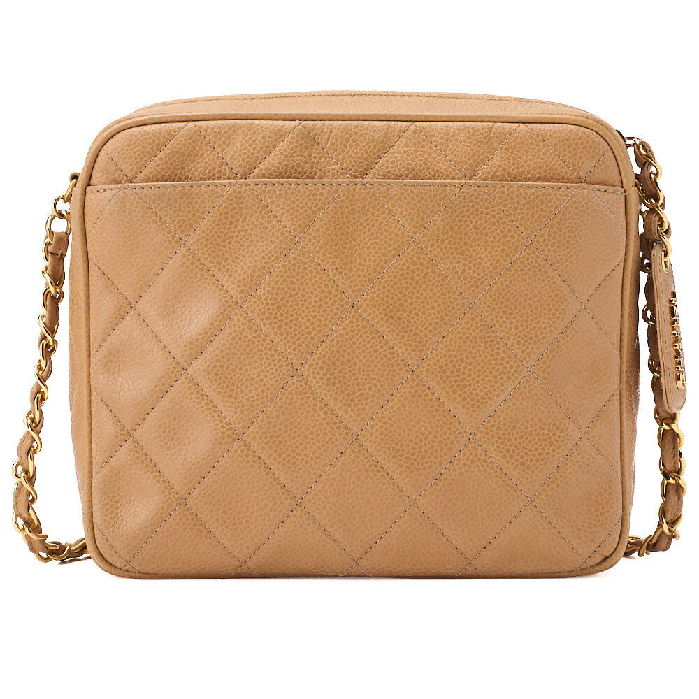 CHANEL Matelasse  Turnlock Chain Shoulder Logo Charm Caviarski Beige Gold-Tone Hardware, Pre-Owned