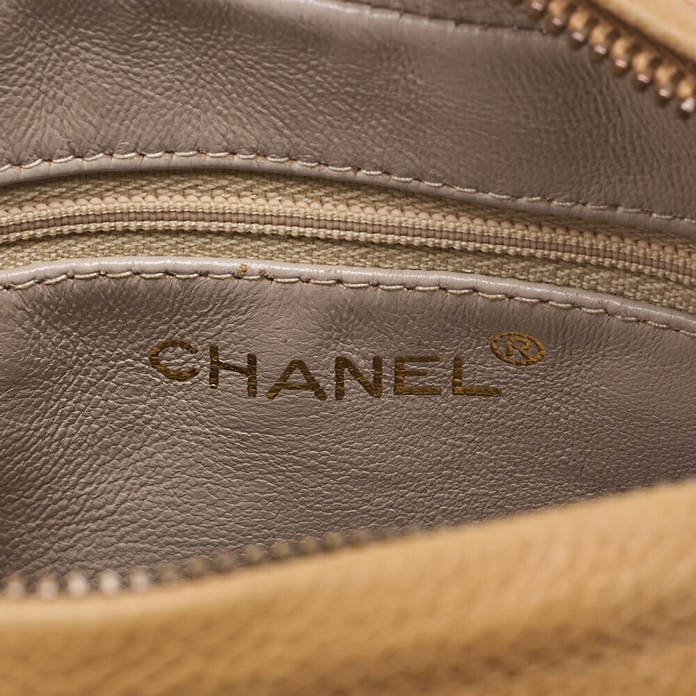 CHANEL Matelasse  Turnlock Chain Shoulder Logo Charm Caviarski Beige Gold-Tone Hardware, Pre-Owned