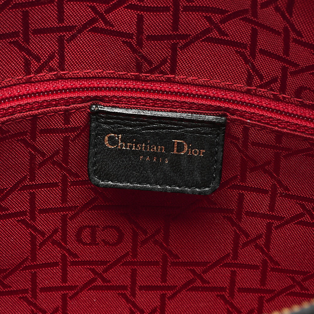 Dior Lady Dior Cannage Handbag Large Size Lambskin Gold-Tone Hardware, Pre-Owned