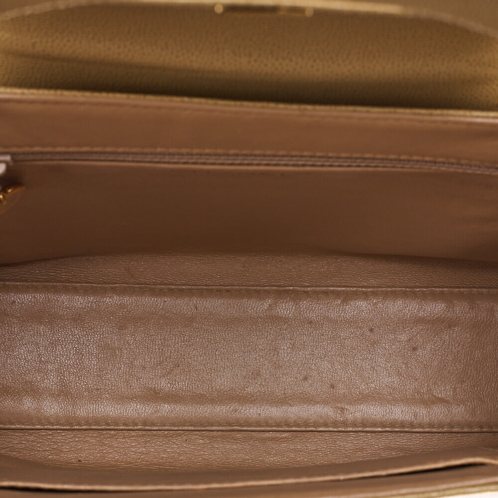 CHANEL Handbag Mini Kelly Shape Caviar Skin Beige Gold-Tone Hardware, Pre-Owned