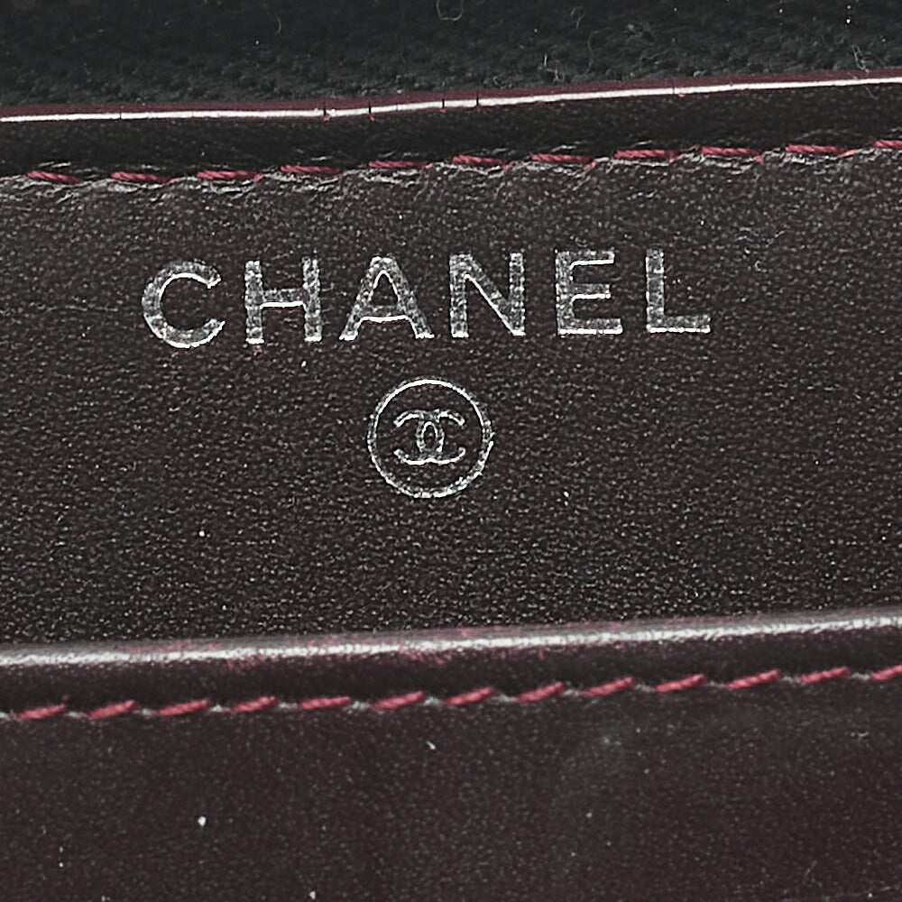 CHANEL Matelasse Round Long Wallet Caviar Skin Black Silver-Tone Hardware, Pre-Owned