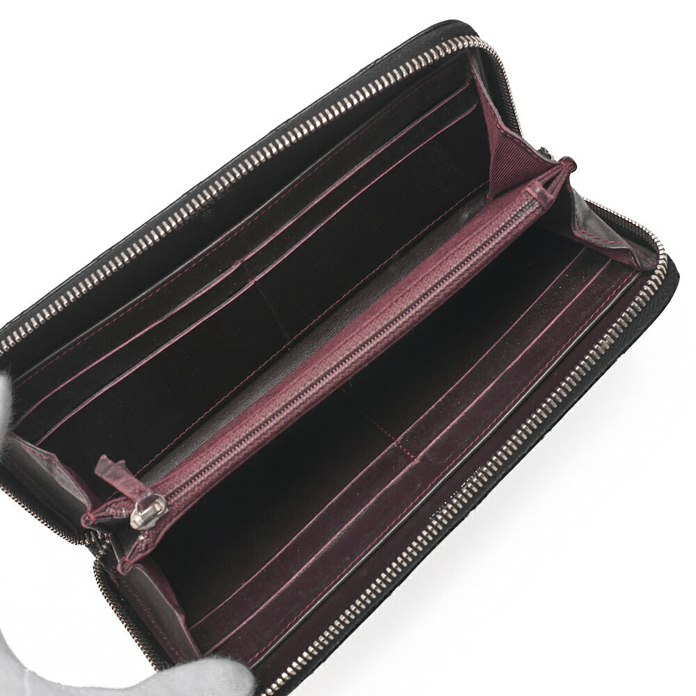 CHANEL Matelasse Round Long Wallet Caviar Skin Black Silver-Tone Hardware, Pre-Owned