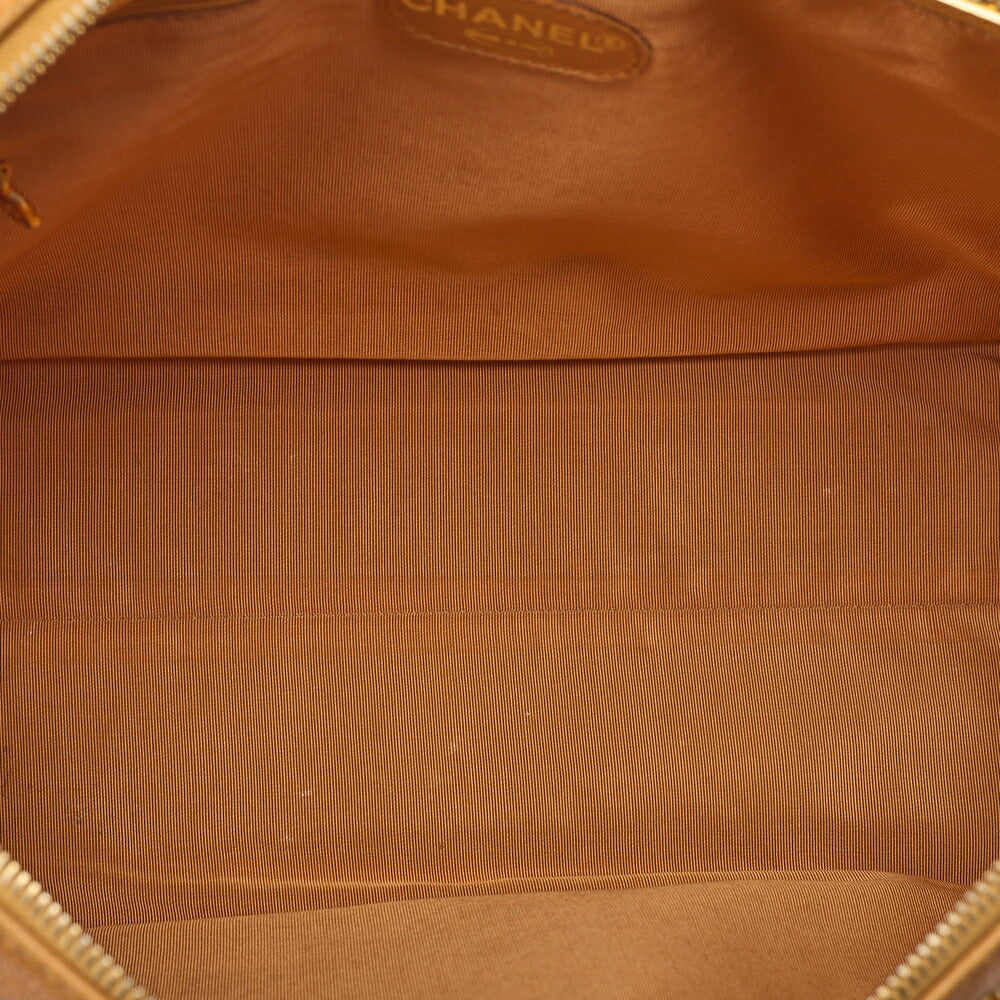 CHANEL Shoulder Bag Tote Bag Coco Mark Double Chain Shoulder Caviar Skin Yellow Gold-Tone Hardware, Pre-Owned