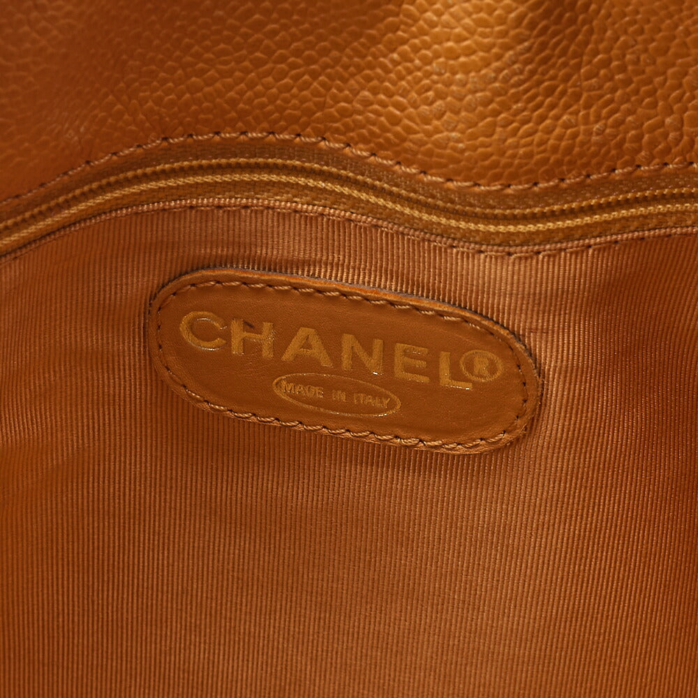 CHANEL Shoulder Bag Tote Bag Coco Mark Double Chain Shoulder Caviar Skin Yellow Gold-Tone Hardware, Pre-Owned
