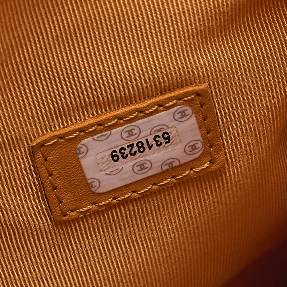 CHANEL Shoulder Bag Tote Bag Coco Mark Double Chain Shoulder Caviar Skin Yellow Gold-Tone Hardware, Pre-Owned