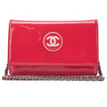CHANEL Lambskin x Enamel Cocomark Chain Wallet Pink Silver-Tone Hardware, Pre-Owned