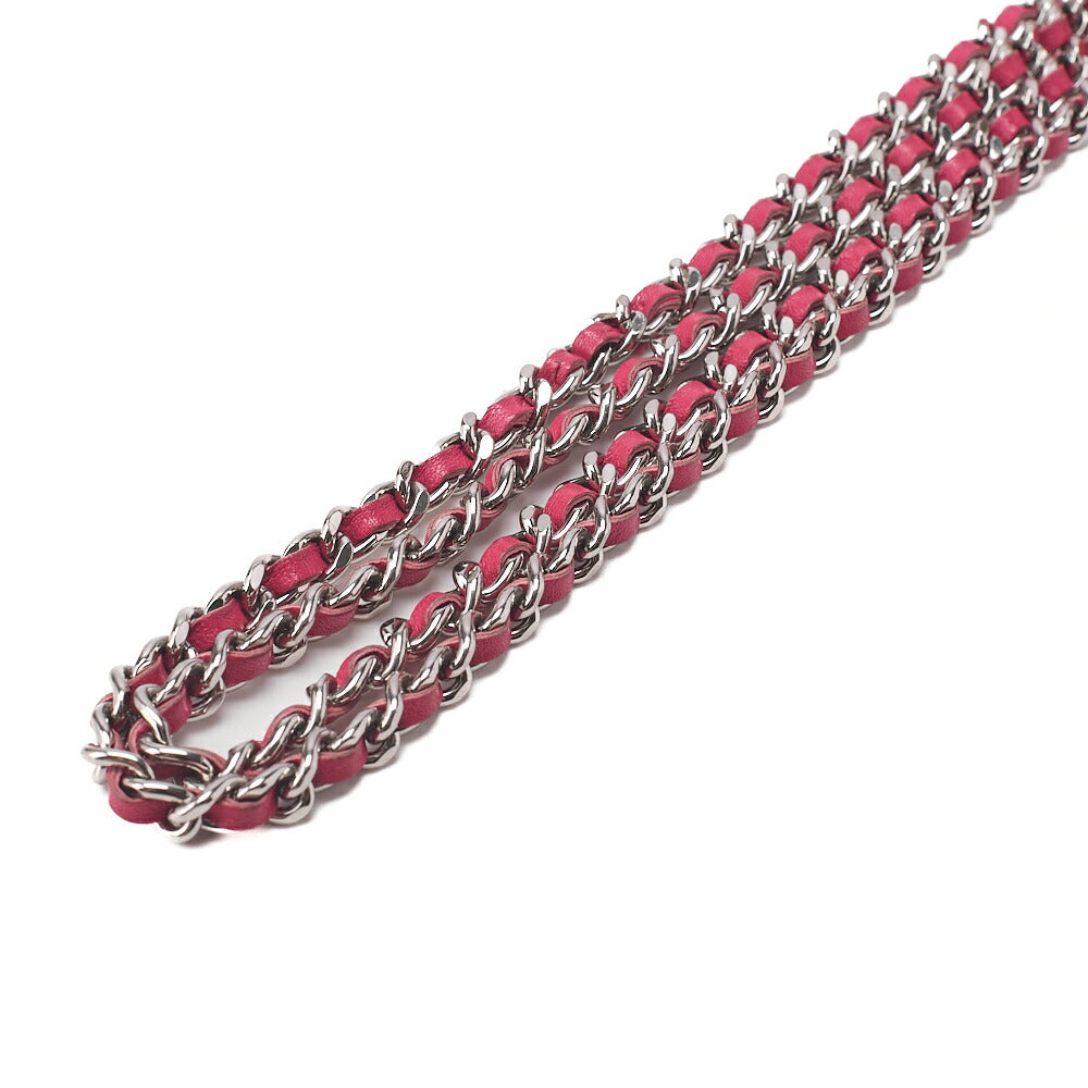 CHANEL Lambskin x Enamel Cocomark Chain Wallet Pink Silver-Tone Hardware, Pre-Owned