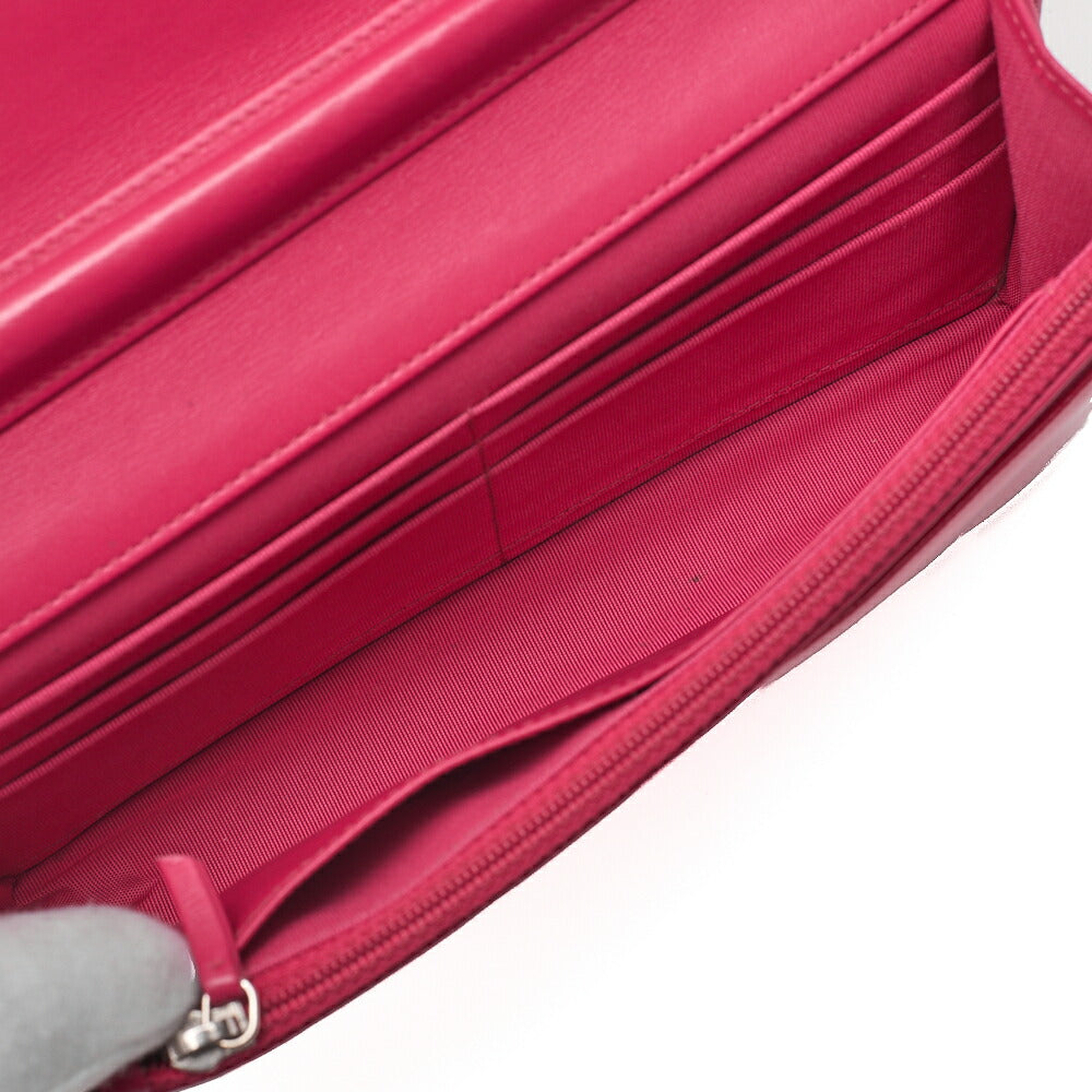 CHANEL Lambskin x Enamel Cocomark Chain Wallet Pink Silver-Tone Hardware, Pre-Owned