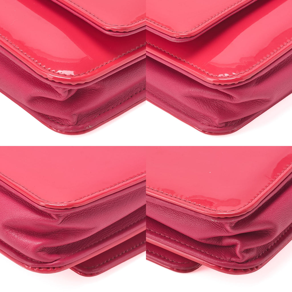 CHANEL Lambskin x Enamel Cocomark Chain Wallet Pink Silver-Tone Hardware, Pre-Owned