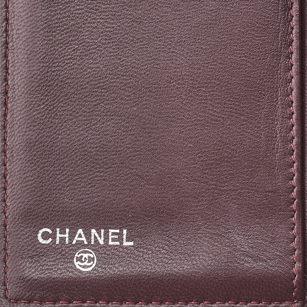 CHANEL Matelasse Tri-Fold Wallet Lambskin Black Gold-Tone Hardware, Pre-Owned
