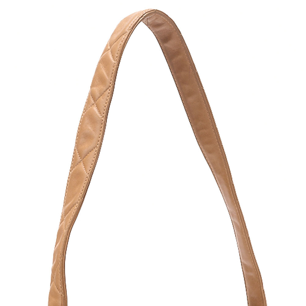 CHANEL One Shoulder Bag Matelasse Turnlock Single Flap Lambskin Beige Gold-Tone Hardware, Pre-Owned