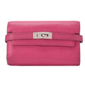 HERMES Kelly Wallet 3-Fold Long Wallet Chevre Rose Pink Silver-Tone Hardware, Pre-Owned