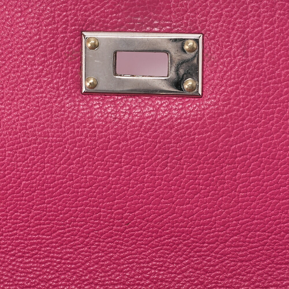 HERMES Kelly Wallet 3-Fold Long Wallet Chevre Rose Pink Silver-Tone Hardware, Pre-Owned