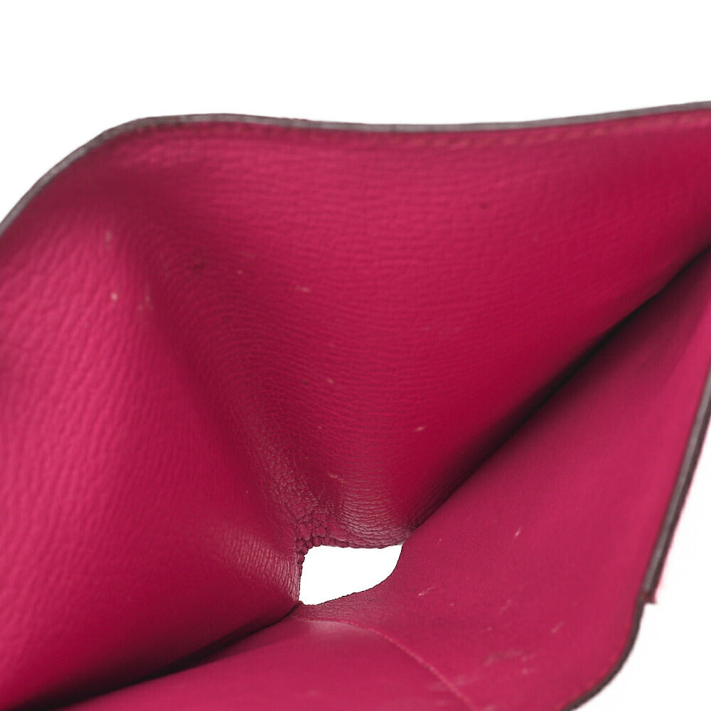 HERMES Kelly Wallet 3-Fold Long Wallet Chevre Rose Pink Silver-Tone Hardware, Pre-Owned