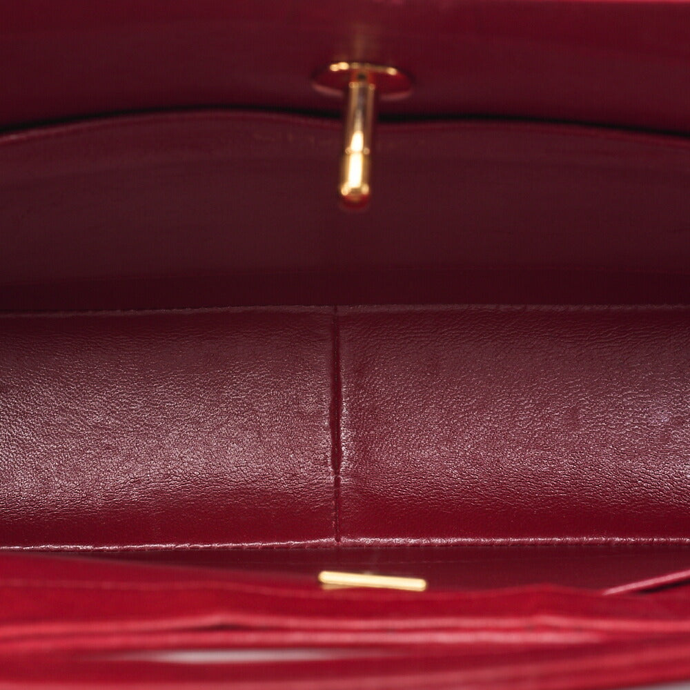 CHANEL Matelasse  Chain Shoulder Bag Tote 2way Lambskin Red Gold-Tone Hardware, Pre-Owned