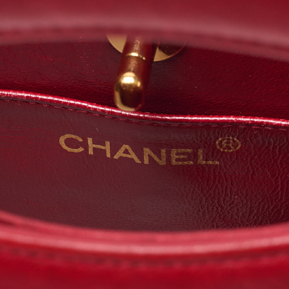 CHANEL Matelasse  Chain Shoulder Bag Tote 2way Lambskin Red Gold-Tone Hardware, Pre-Owned